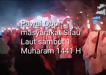 Ribuan Warga Silau Laut Asahan Hadiri Pawai Obor Sambut 1441 H