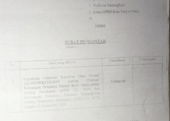 DPRD Kota Tanjungbalai Periode 2019 – 2024 Diminta ‘Waspadai’ Evaluasi Gubsu Atas P-APBD 2019