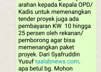 Beredar Isu, Ada Arahan dari Oknum Pejabat  di Asahan ke Kepala OPD untuk Menangkan Rekanan di Tender Proyek 