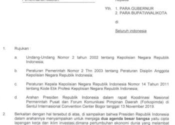 Kapolri Keluarkan Surat Edaran untuk Kepala Daerah, Jika Ada Kapolres Minta Proyek Lapor ke 081384682019