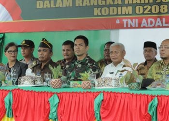 Peringatan Hari Juang TNI AD, Bupati Asahan dan Dandim Serahkan Bantuan Sembako