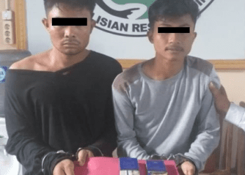 Kedua tersangka narkoba di Madina
