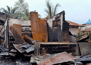 Lokasi rumah yang terbakar di Bilah Hilir Labuhanbatu yang menewaskan Reza bocah berusia 2 tahun.