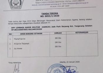 DPP KAMIJO Terima Bantuan 1000 Al-Qur’an dari Kemenag RI