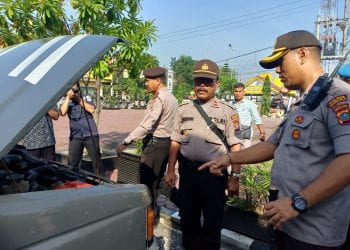 Gelar Apel Kendaraan Dinas, Polresta Siap Amankan Pilkada Kota Tanjungbalai Tahun 2020