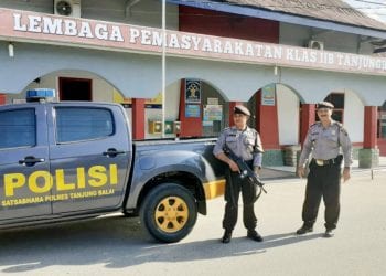 Pastikan Keamanan, Sat Sabhara Polres Tanjungbalai “Satroni” Lapas Kelas II B Pulau Simardan