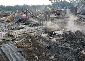 24 Rumah Karyawan Kebun Kelapa Sawit di Batangtoru Tapsel Terbakar