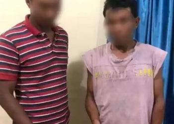 Mantan oknum polisi di Tanah Karo dan temannya yang diringkus karena kasus narkoba.