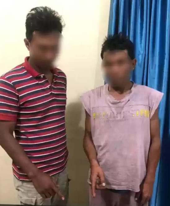 Mantan oknum polisi di Tanah Karo dan temannya yang diringkus karena kasus narkoba.