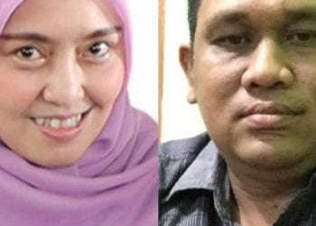 Mantan Ketua PKK Asahan Hj Winda Fitrika dan Ketua Laskar Jokowi Asahan Agus Salim Simatupang