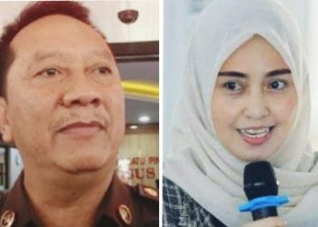 Kapuspenkum Kejagung RI Hari Setiyono dan mantan Ketua PKK Asahan Hj Winda Fitrika.