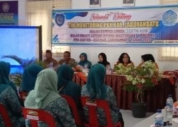 TIM PKK Labuhanbatu saat menggelar pertemuan di Kantor Camat Pangkatan.