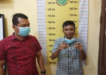 Tersangka narkoba di Sergai saat diringkus polisi.