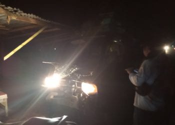 Kondisi mobil pick up dan Betor yang tabrakan.