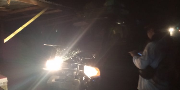 Kondisi mobil pick up dan Betor yang tabrakan.