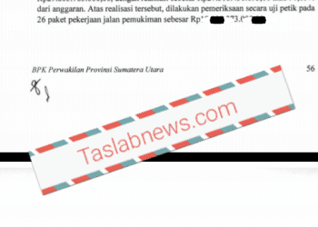 Hasil temuan BPK atas 26 proyek di Perkim Tanjungbalai bermasalah.