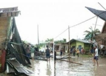 Hujan Es Rusak Puluhan Rumah di Laguboti