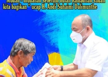 Pemberian sembako untuk warga Labuhanbatu.