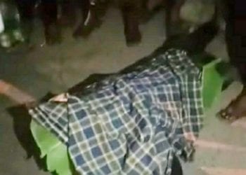 Korban kecelakaan yang tewas di lokasi kejadian.