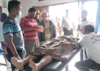 Jenazah korban yang tewas disambar petir di Humbahas.