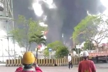 Kapal Tanker MT Jag Leela Terbakar di Pelabuhan Belawan 