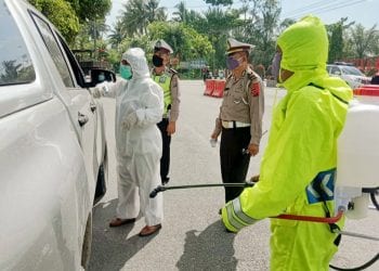 Cegah wabah covid-19, Polres Tanjungbalai Lakukan Penyekatan Kendaraan Masuk dan Keluar
