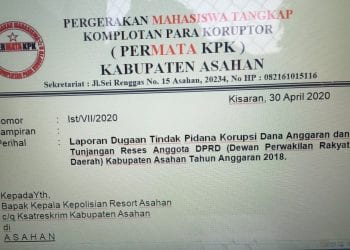Senin, Permata KPK Asahan Laporkan Dana Reses 45 Anggota DPRD ke Polres