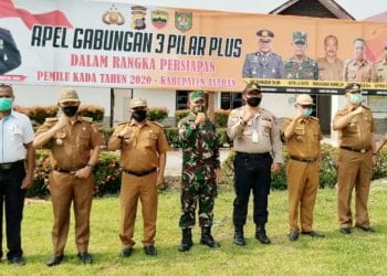 Forkopincam Wilkum Polsek Pulau Raja Gelar Apel Kesiap Siagaan Pilkada Asahan 2020