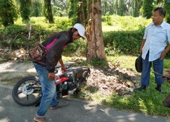 Tabrak ASN Disdik Asahan, Supir Mobil Pikap Melarikan Diri, Rekannya Diamankan Personil Poldasu