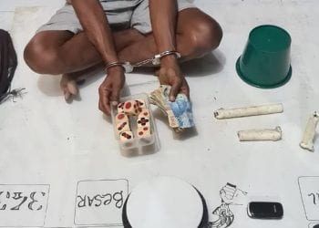 Tersangka pelaku judi dadu kopyok yang diringkus polisi.