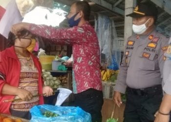 Disperindag Labuhanbatu Sosialisasikan New Normal di Pasar Ajamu