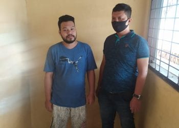 Tersangka pelaku penipuan dan penggelapan yang diringkus polisi.