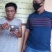 Tersangka narkoba yang diringkus di dalam rumahnya saat di kantor polisi