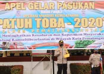 Polres Pematangsiantar Gelar Apel Pasukan Operasi Patuh Toba – 2020