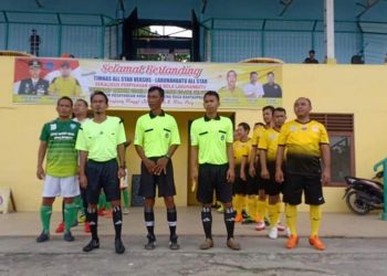 Perpisahan Dandim 0209/LB, Bupati Labuhanbatu Ikuti Pertandingan Persahabatan Sepakbola