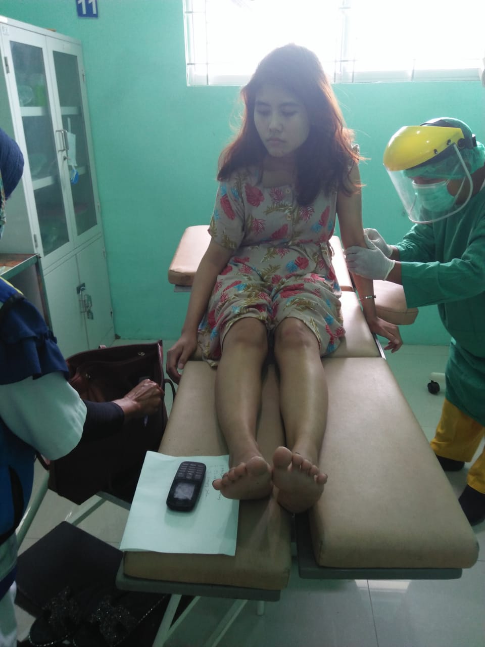 Salahsatu korban kecelakaan di jalan tol saat dirawat di rs.