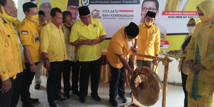 Suasana pembukaan Musyawarah Daerah (Musda) X DPD Partai Golkar Kota Tanjungbalai, Minggu (30/8/2020).