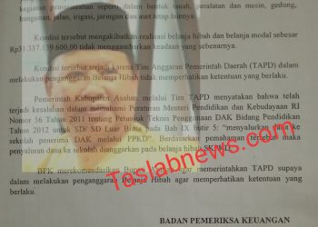 Mantan Kadisdik Asahan Ismail dan bukti temuan BPK