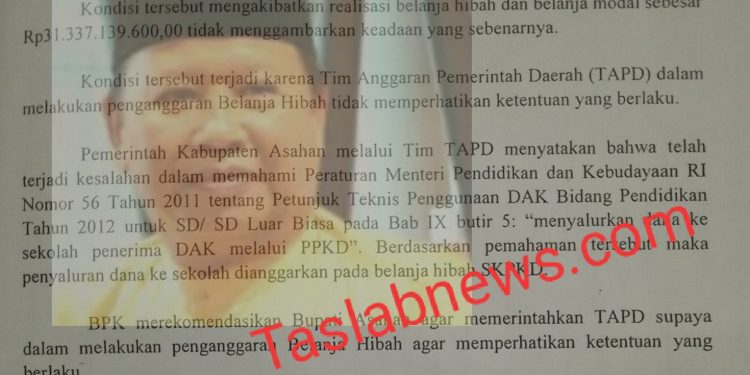Mantan Kadisdik Asahan Ismail dan bukti temuan BPK