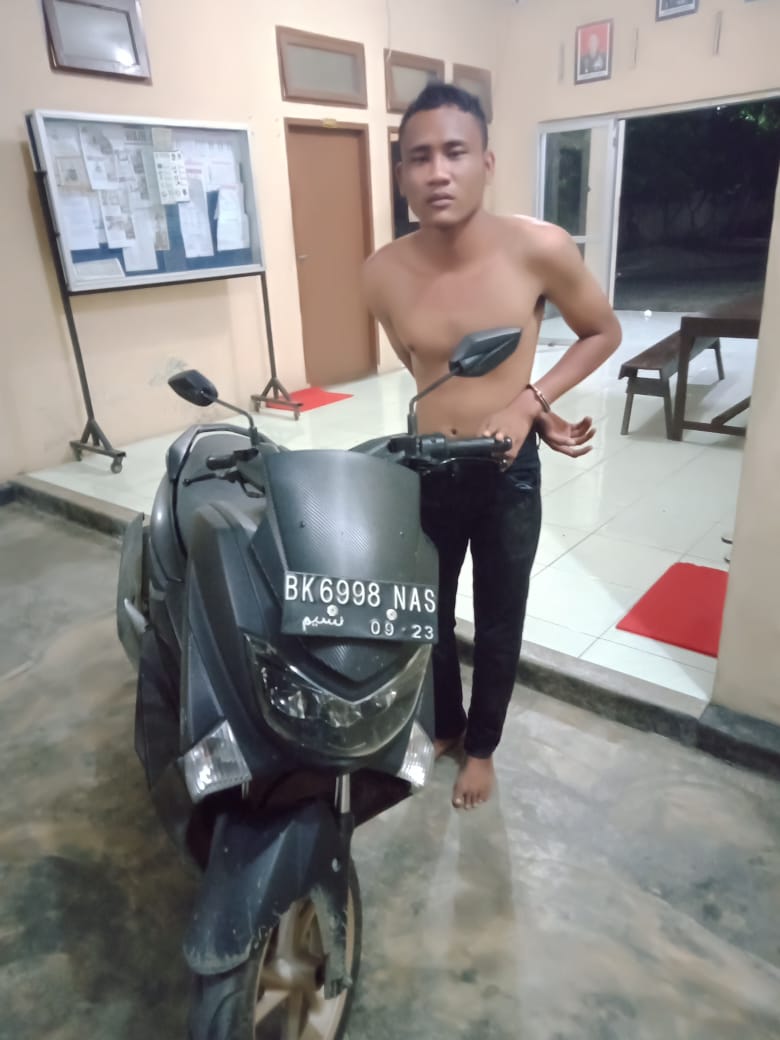 Pencuri Sepedamotor Ini Nyaris Dihajar Warga