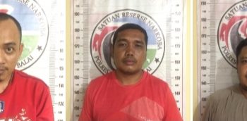 (Ignatius Siagian/taslabnews) Ketiga tersangka saat diamankan di Polres Tanjungbalai.