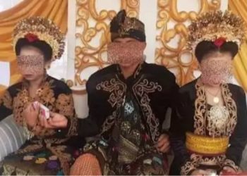 Siswa SMA bersama kedua istrinya