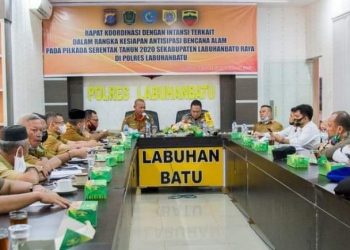 Antisipasi Bencana Alam pada Pilkada 2020, Forkopimda Labuhanbatu Gelar Rakor