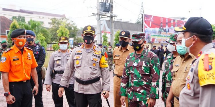 Apel Kesiapan Antisipasi Bencana Alam pada Pilkada serentak tahun 2020 di Kota Tanjungbalai di Lapangan Apel Polres Tanjungbalai.