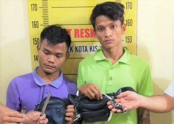 Dua Pria Bersajam Diringkus Personel Polsek Kota Kisaran