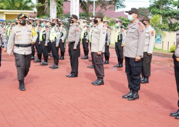 Kapolres Simalungun Sampaikan 7 Poin Pelaksanaan Tugas Pasukan OPS Lilin Toba 2020