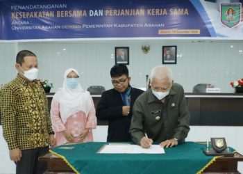 Wujudkan SDM Unggul Indonesia Maju, Pemkab Asahan Tandatangani MOU dengan UNA