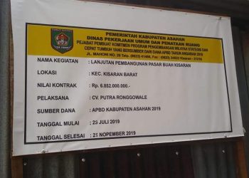 Ternyata Ada Kekurangan Volume Pengerjaan Proyek Pasar Buah Kisaran Rp6,852 Miliar