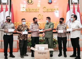 Jelang Nataru, PC INTI Serahkan 3.000 Masker ke Polres Labuhanbatu