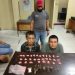 (Ignatius Siagian/taslabnews) Kedua warga Medan berikut dengan barang buktinya saat diamankan di Polres Tanjungbalai